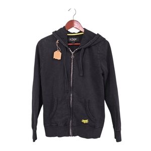 Fox Racing Y2k Charcoal Hoodie with Yellow Logo Lightweight Womens Size M